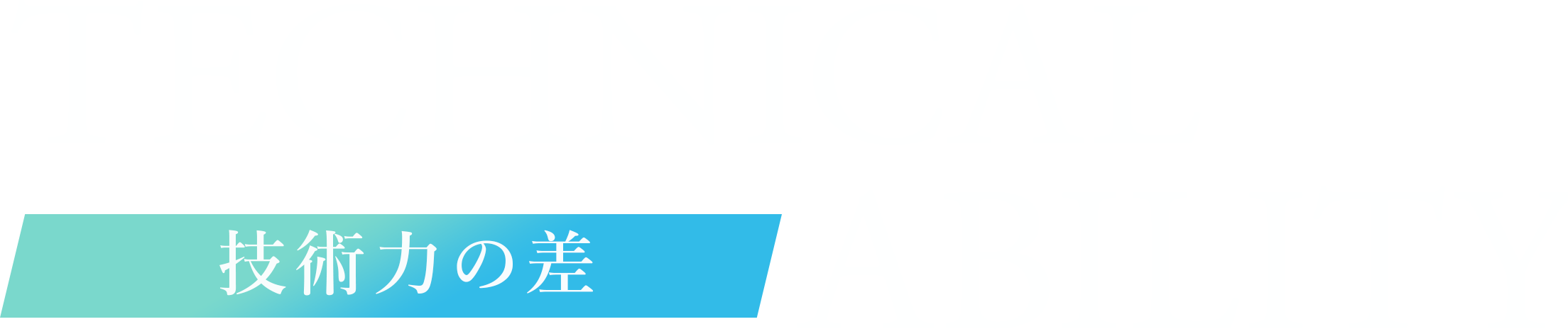 TECHNICAL ABILITY 技術力の差