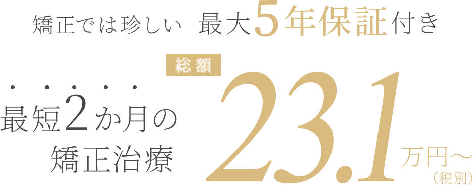 最短2か月の矯正治療